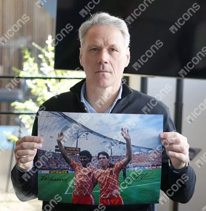 Icons Marco Van Basten & Frank Rijkaard Signed Netherlands Photo: UEFA EURO 1988 Winners