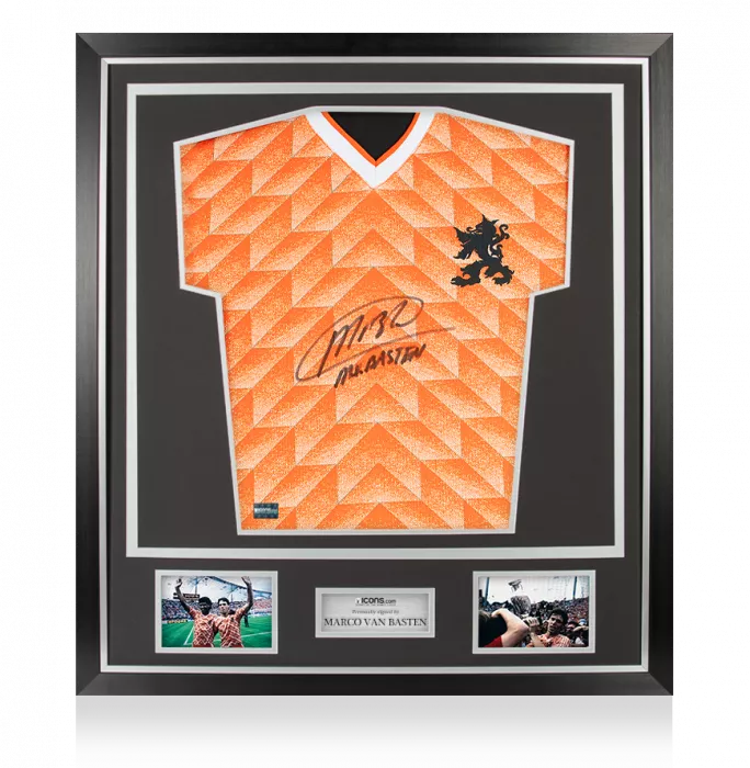 icons Marco van Basten Front Signed Netherlands 1988 Home Shirt In Classic Frame