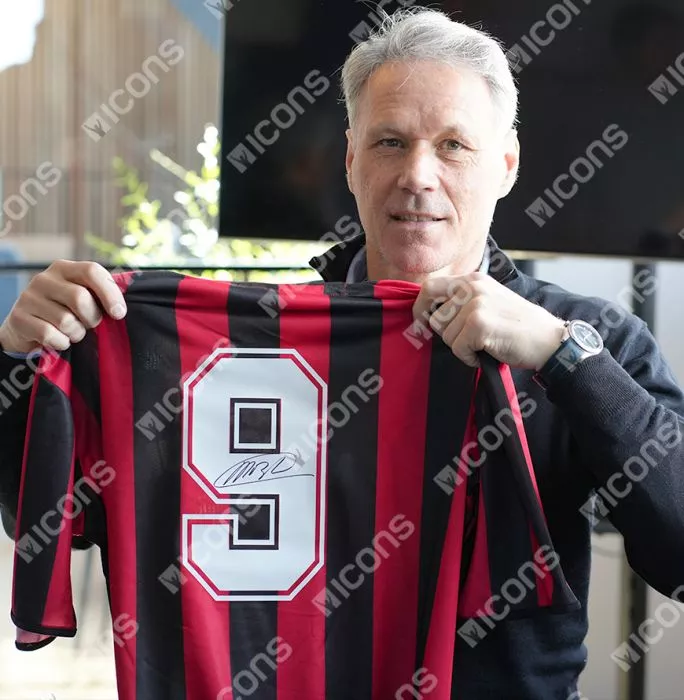 Icons Marco Van Basten Official AC Milan Back Signed And Framed 1988 Home Shirt