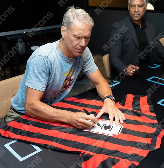 Icons Marco Van Basten Official AC Milan Back Signed And Framed Home Shirt