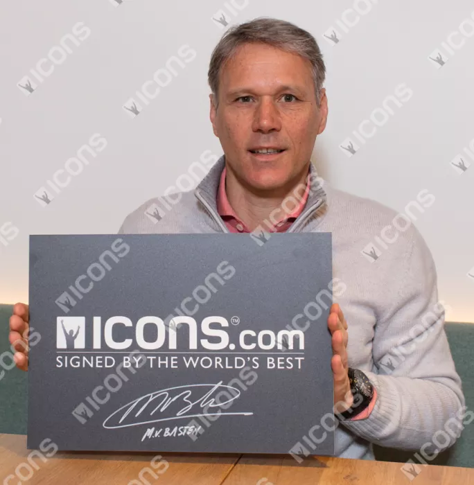 Icons Marco Van Basten Signed Netherlands Photo In Black Wooden Frame: UEFA EURO 1988 Winner