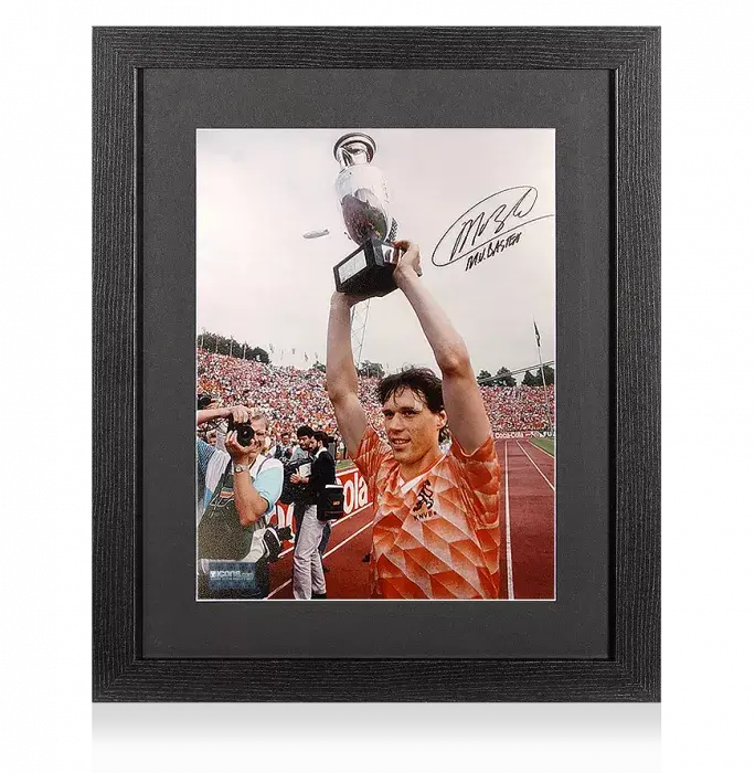 Icons Marco Van Basten Signed Netherlands Photo In Black Wooden Frame: UEFA EURO 1988 Winner