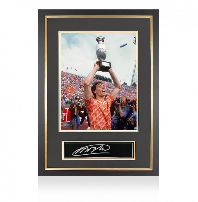 icons Marco van Basten Signed Plaque and Photo Frame: UEFA EURO 1988 Winner