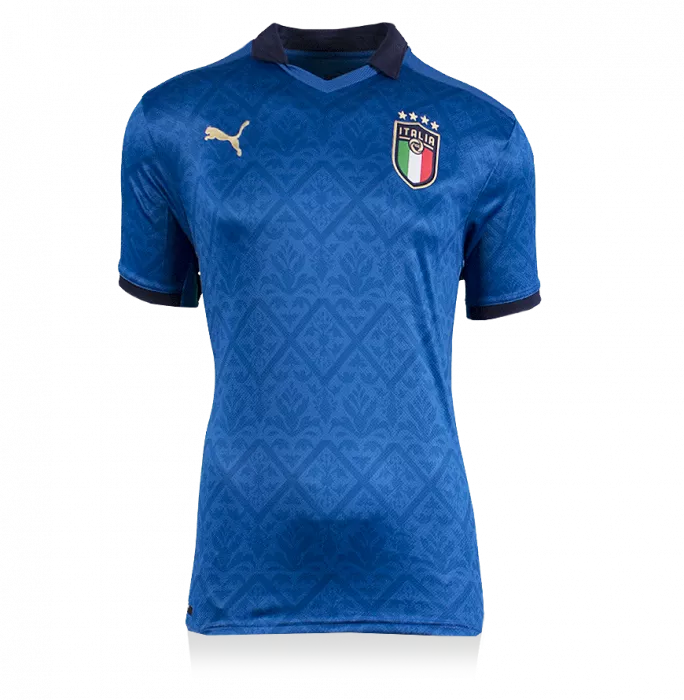 Icons Marco Verratti Back Signed Italy 2020-21 Home Shirt