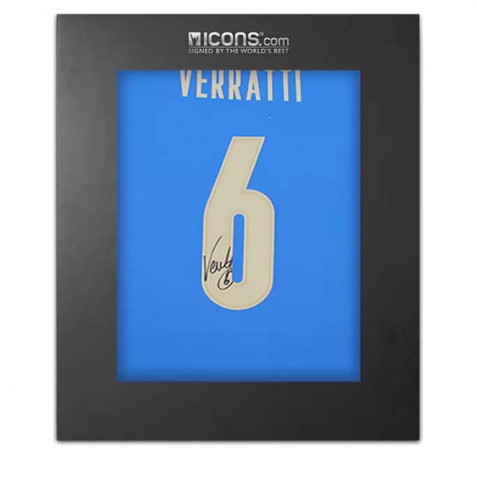 icons Marco Verratti Back Signed Italy Modern Shirt In Deluxe Packaging