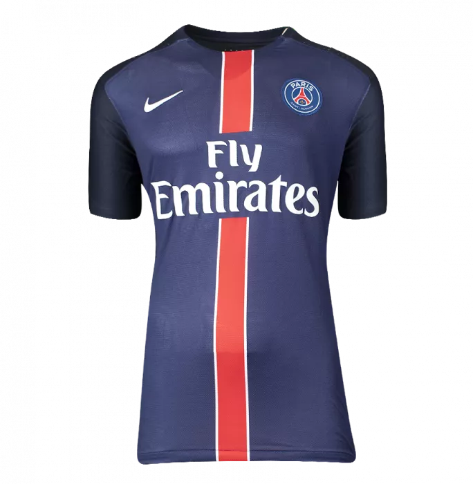 Icons Marco Verratti Back Signed Paris Saint-Germain 2015-16 Home Shirt With Fan Style Number