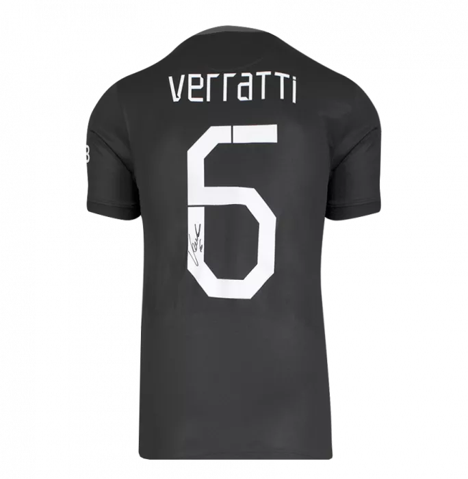 Icons Marco Verratti Back Signed Paris Saint-Germain 2021-22 Third Shirt In Classic Frame