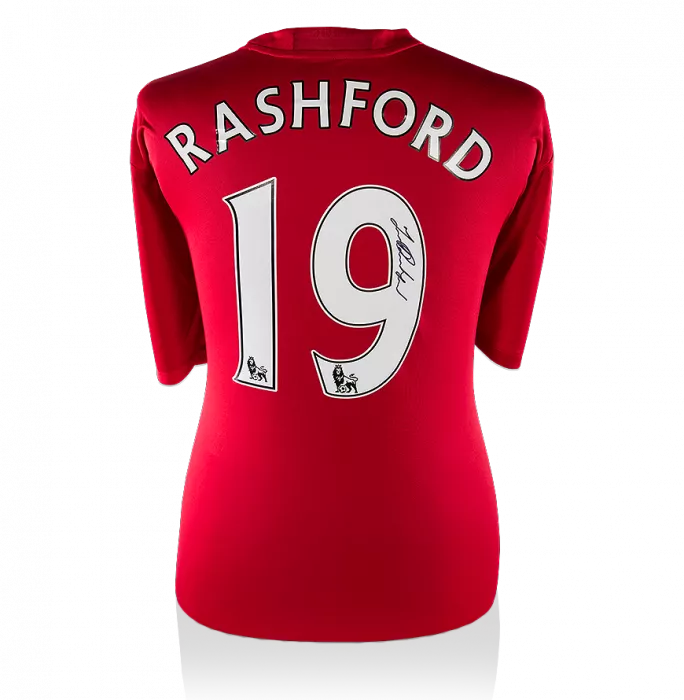 icons Marcus Rashford Back Signed Manchester United 2016-17 Home Shirt