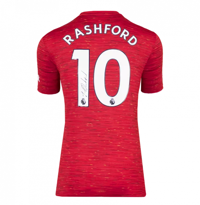 Icons Marcus Rashford Back Signed Manchester United 2020-21 Home Shirt In Classic Frame