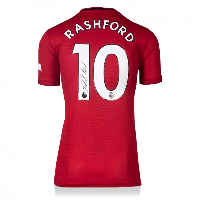 Icons Marcus Rashford Signed Manchester United 2019-20 Home Shirt In Hero Frame: Option 1