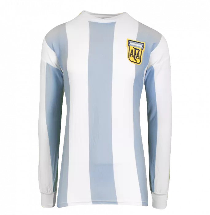 Icons Mario Kempes Back Signed 1978 Argentina Shirt