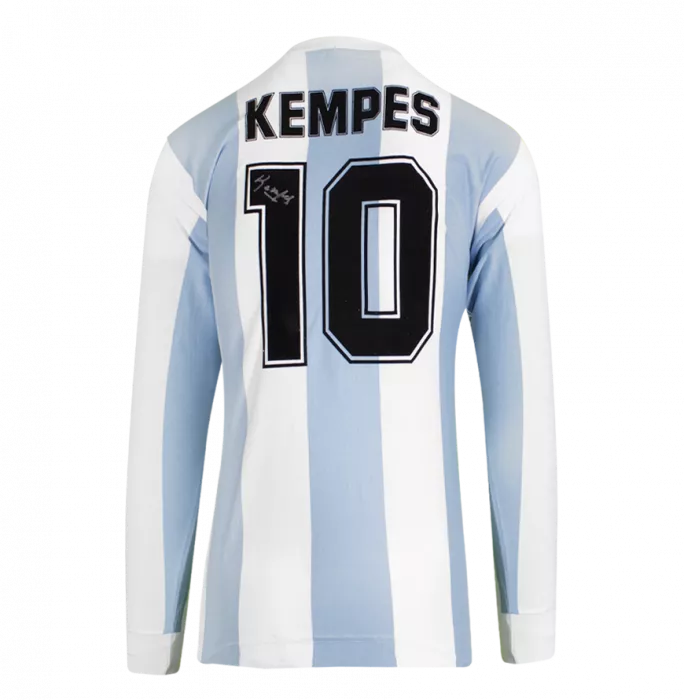 Icons Mario Kempes Back Signed 1978 Argentina Shirt