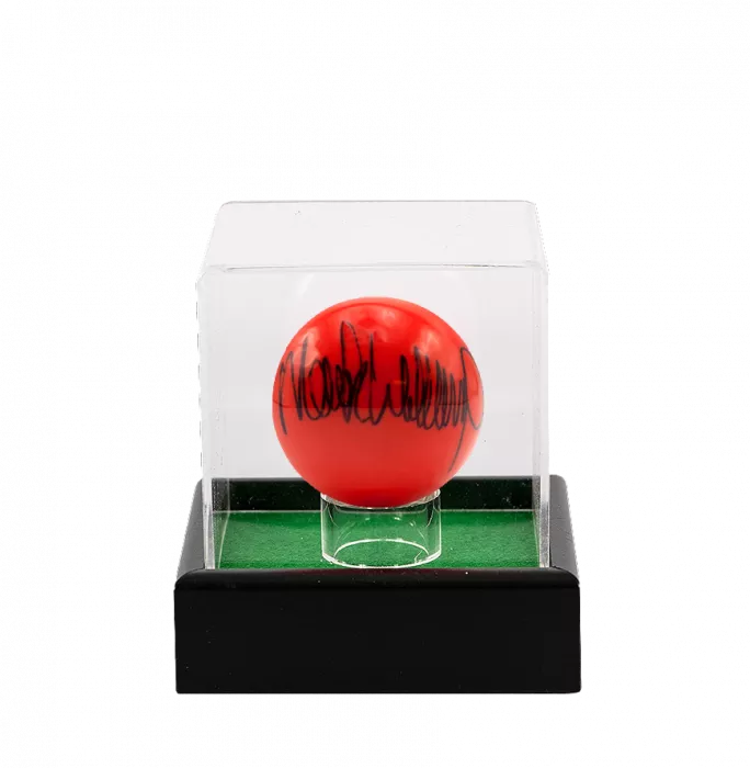 icons Mark Williams Signed Red Snooker Ball In Acrylic Case