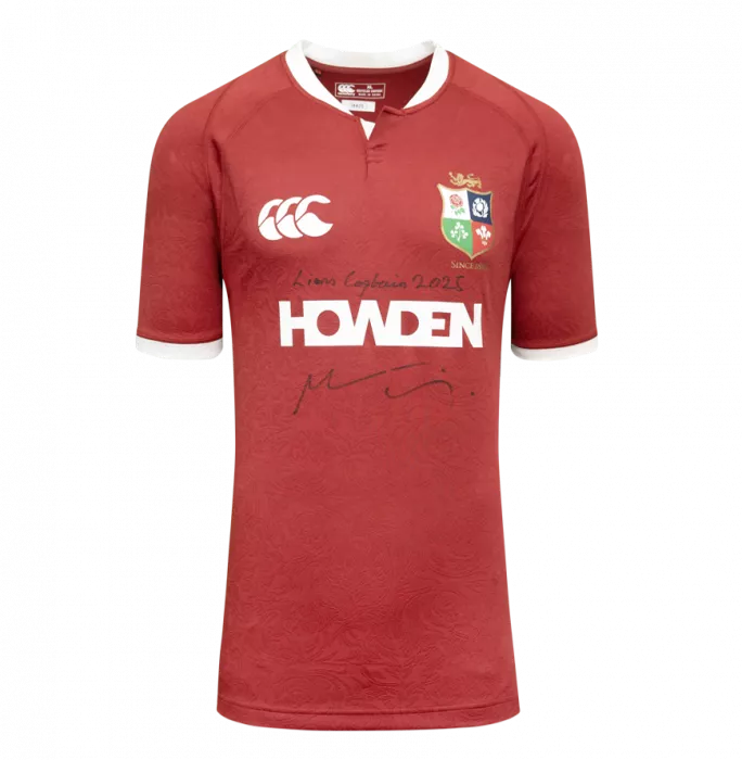 Icons Maro Itoje Front Signed British & Irish Lions 2025 Shirt In Classic Frame - Lions Captain 2025 Inscription