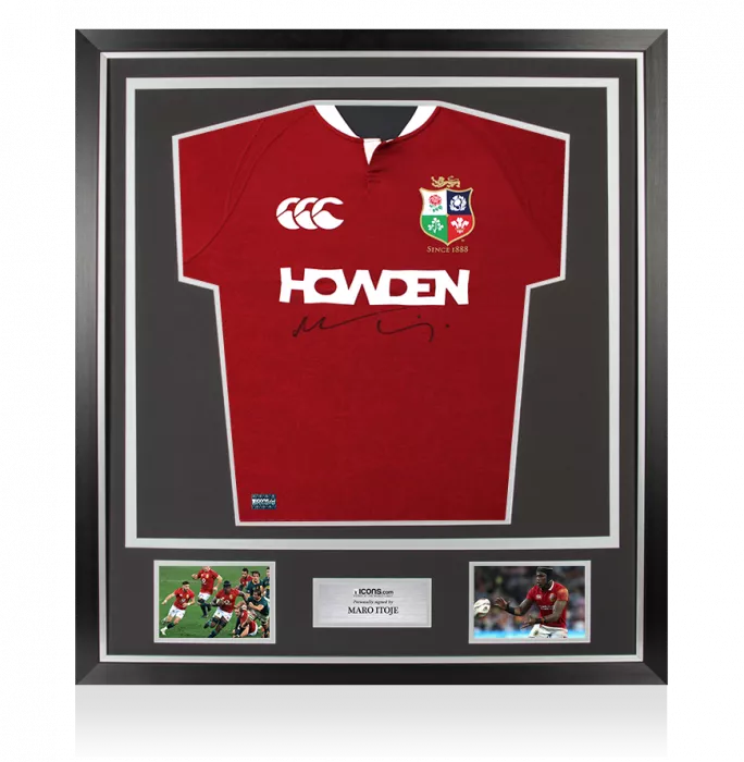 icons Maro Itoje Front Signed British & Irish Lions 2025 Shirt In Classic Frame