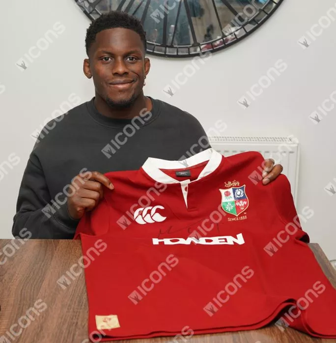 Icons Maro Itoje Front Signed British & Irish Lions 2025 Shirt In Classic Frame