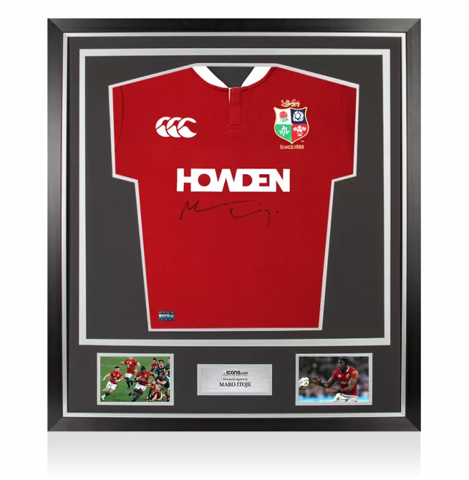 icons Maro Itoje Front Signed British & Irish Lions 2025 Shirt In Classic Frame