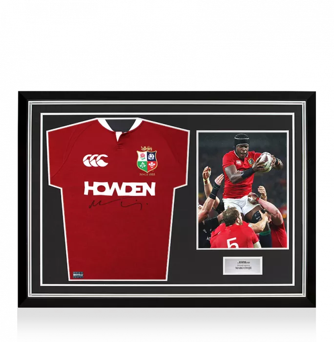 icons Maro Itoje Front Signed British & Irish Lions 2025 Shirt In Hero Frame: Option 1