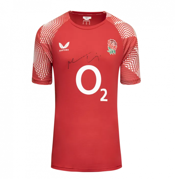 Icons Maro Itoje Front Signed England Pre-Match Shirt In Hero Frame: Option 1