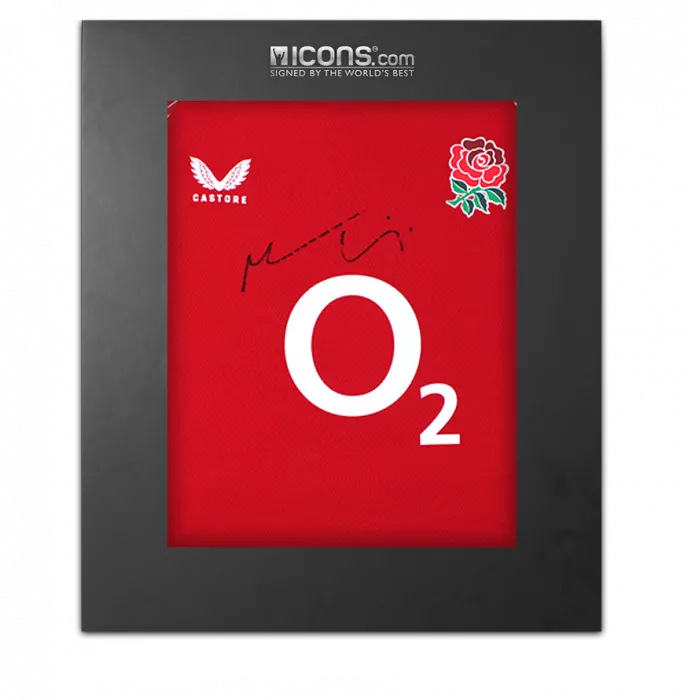 icons Maro Itoje Front Signed England Pre-Match Shirt In Deluxe Packaging