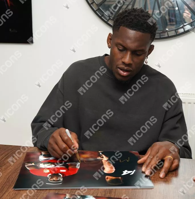 Icons Maro Itoje Signed British & Irish Lions Photo In Black Wooden Frame: In Action Vs All Blacks