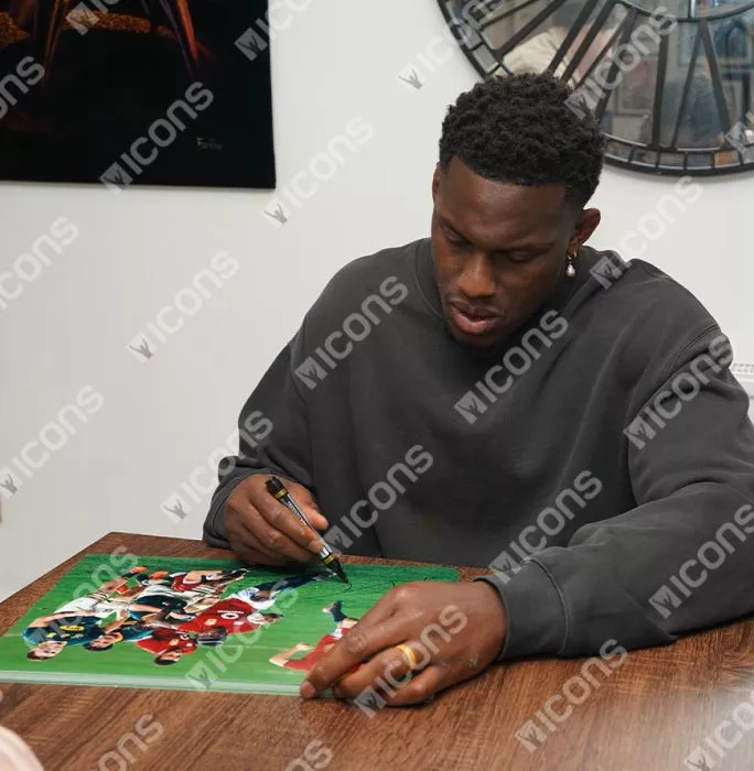 Icons Maro Itoje Signed British & Irish Lions Photo In Black Wooden Frame: In Action Vs Springboks
