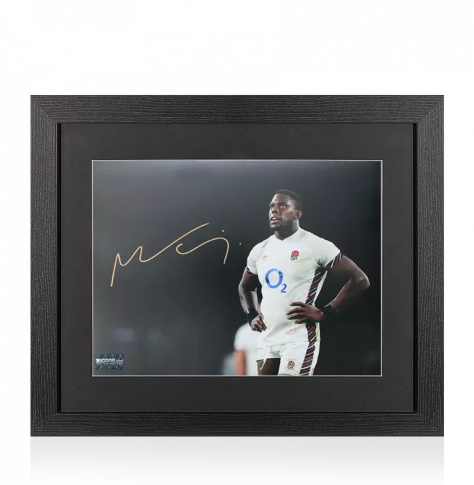 icons Maro Itoje Signed England Photo In Black Wooden Frame: Autumn Series