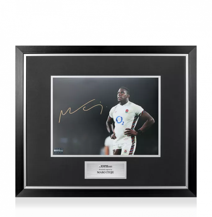 icons Maro Itoje Signed England Photo In Premium Photo Frame: Autumn Series