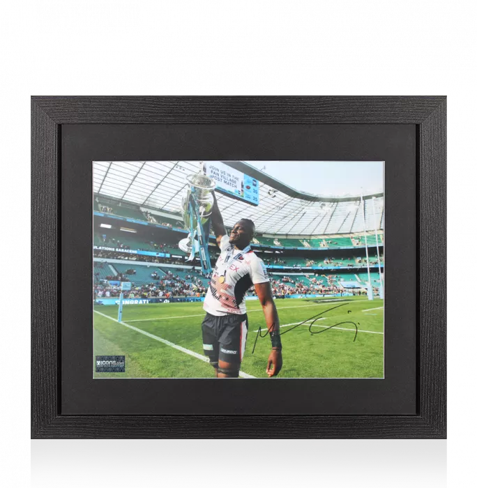 icons Maro Itoje Signed Saracens Photo In Black Wooden Frame: 2023 Premiership Final Winner