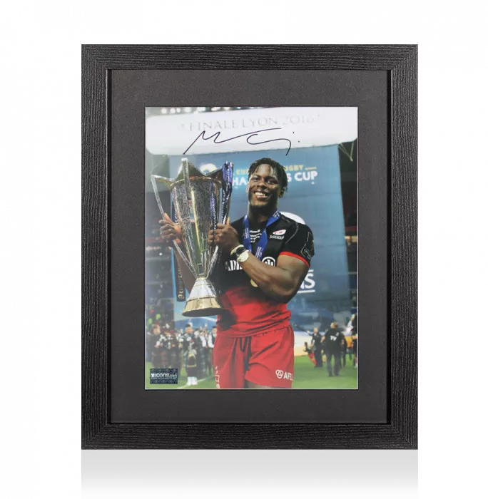 icons Maro Itoje Signed Saracens Photo In Black Wooden Frame: 2016 Champions Cup Winner