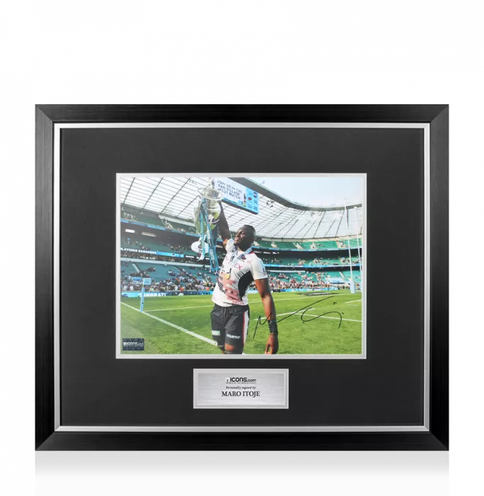 icons Maro Itoje Signed Saracens Photo In Premium Photo Frame: 2023 Premiership Final Winner