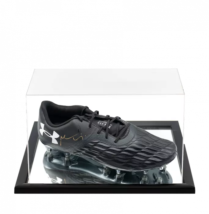 icons Maro Itoje Signed Under Armour Clone Magnetico Rugby Boot In Acrylic Case