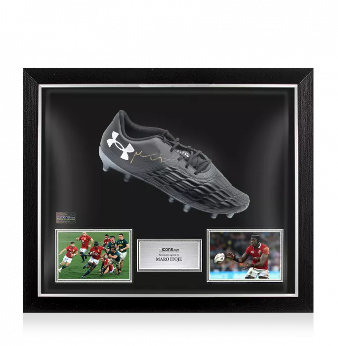icons Maro Itoje Signed Under Armour Clone Magnetico Rugby Boot In Bubble Frame: Option 1