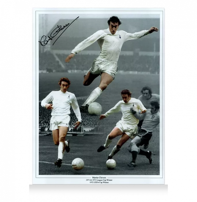 Icons Martin Chivers Signed Tottenham Hotspur Photo In Premium Photo Frame: Honours Montage