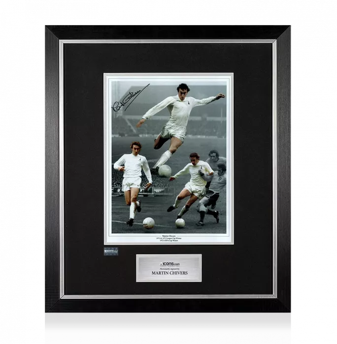 Icons Martin Chivers Signed Tottenham Hotspur Photo In Premium Photo Frame: Honours Montage