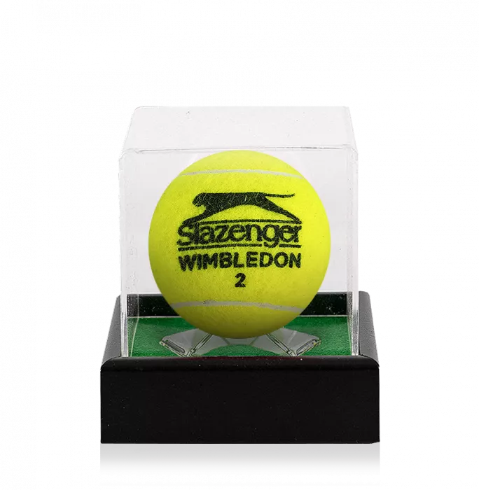 Icons Martina Navratilova Signed Wimbledon Tennis Ball In Acrylic Case