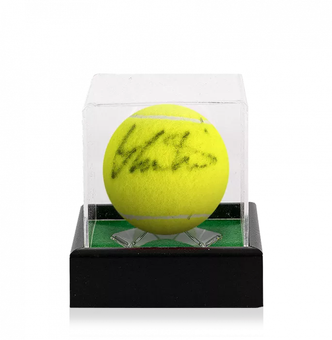 icons Martina Navratilova Signed Wimbledon Tennis Ball In Acrylic Case