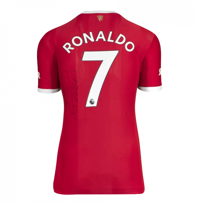 Icons MATCH ISSUE Cristiano Ronaldo Back Signed Manchester United 2021-22 Home Shirt In Hero Frame: Option 1