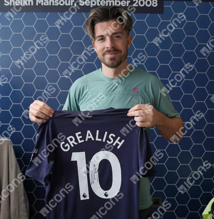 Icons MATCH ISSUE Jack Grealish Back Signed Manchester City 2021-22 Third Shirt