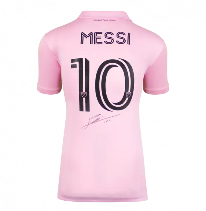 Icons MATCH ISSUE Lionel Messi Official Back Signed Inter Miami CF 2022-23 Home Shirt In Hero Frame: Option 1