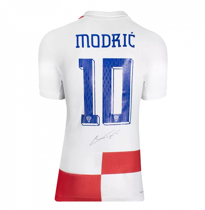 Icons MATCH ISSUE Luka Modric Official FIFA World Cup™ Back Signed And Hero Framed Croatia 2024 Home Shirt