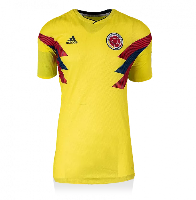 Icons MATCH ISSUE Radamel Falcao Official 2018 FIFA World Cup™ Back Signed And Hero Framed 2018-19 Colombia Home Shirt
