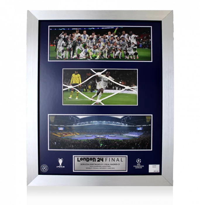 Icons MATCH USED Official UEFA Champions League Framed Goal Net: 2024 UCL Final