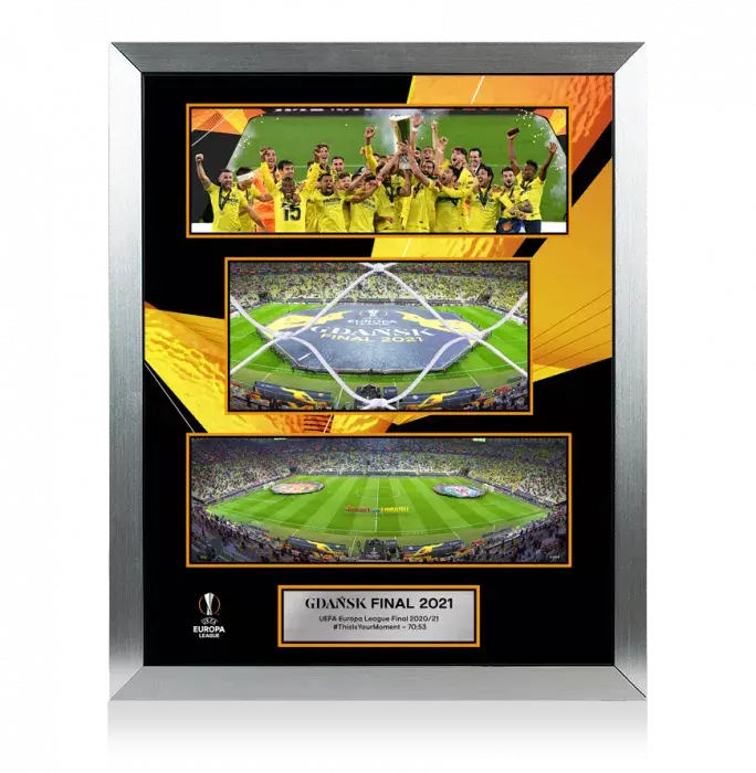 Icons MATCH USED Official UEFA Europa League Framed Goal Net: 2021 UEL Final