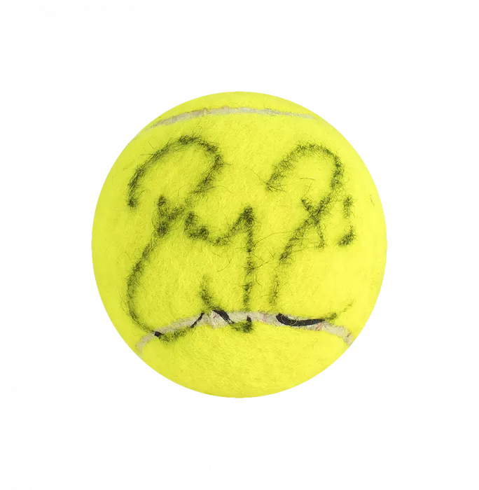 Icons MATCH USED Roger Federer Signed 2008 Wimbledon Tennis Ball In Acrylic Case