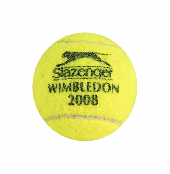 Icons MATCH USED Roger Federer Signed 2008 Wimbledon Tennis Ball In Acrylic Case
