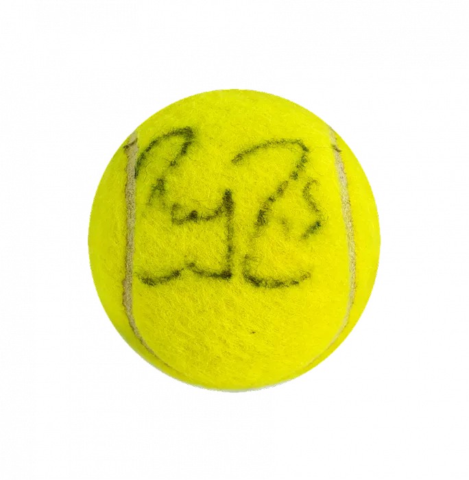 Icons MATCH USED Roger Federer Signed 2009 Wimbledon Tennis Ball In Acrylic Case