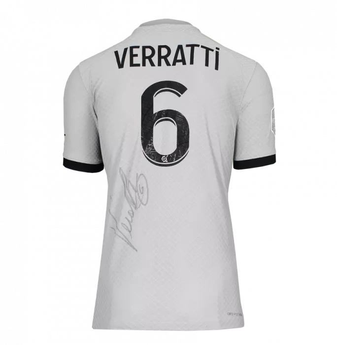 icons MATCH WORN Marco Verratti Back Signed Paris Saint-Germain 2022-23 Away Shirt