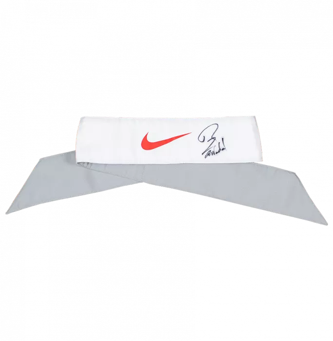 Icons MATCH WORN Rafael Nadal Signed White Wimbledon Bandana