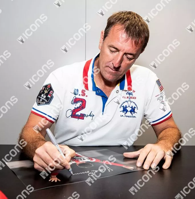 Icons Matt Le Tissier Signed Southampton Photo In Black Wooden Frame: Le God